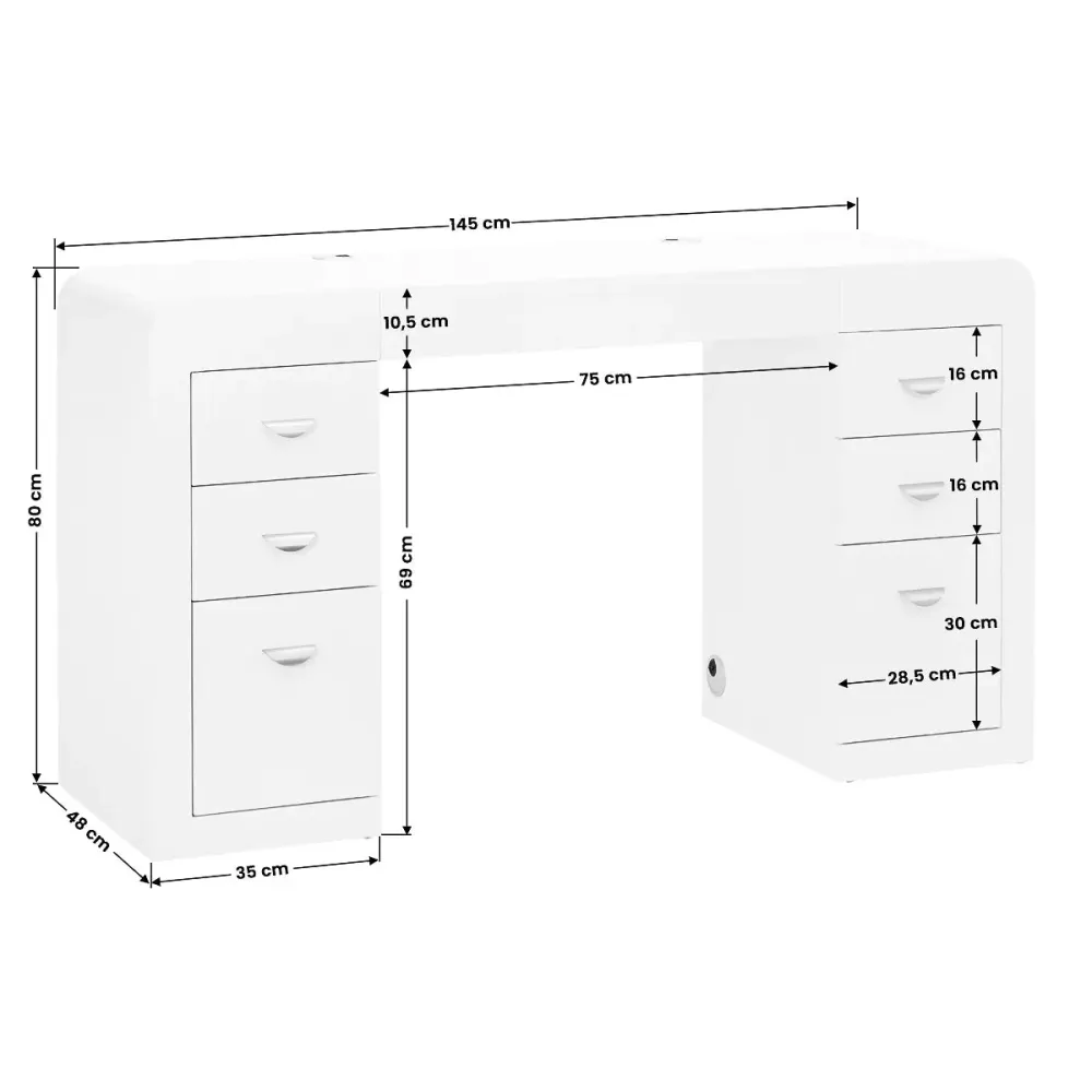 Bureau cosmétique 314 blanc