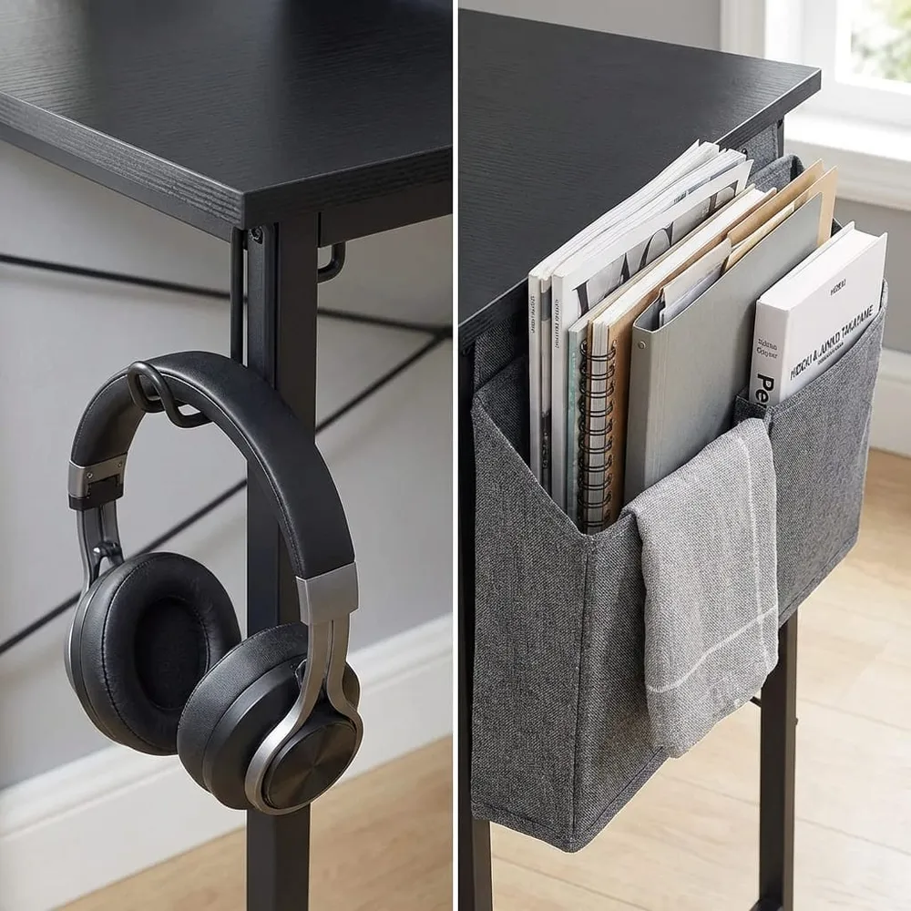 Bureau Bois MDF Compact avec Rangement - 100cm/120cm Bureau Cosy