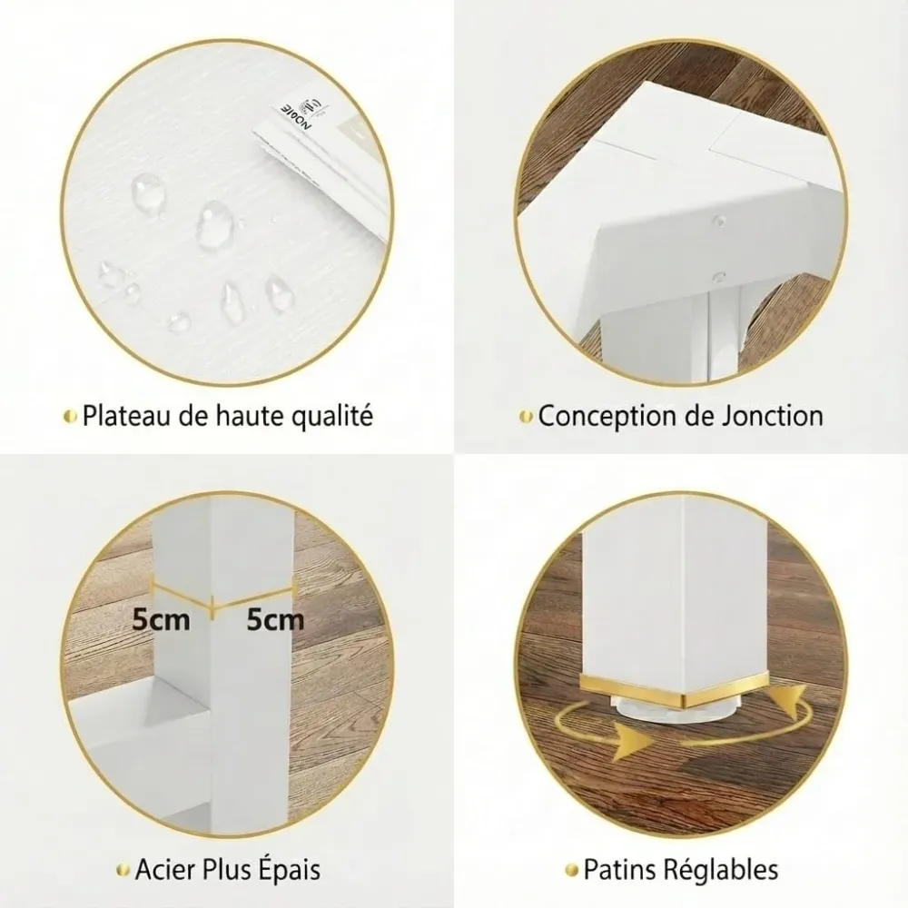 Bureau Pro Design 160 cm : Performance XXL et Stabilité Totale – Blanc Minimaliste Bureau Cosy
