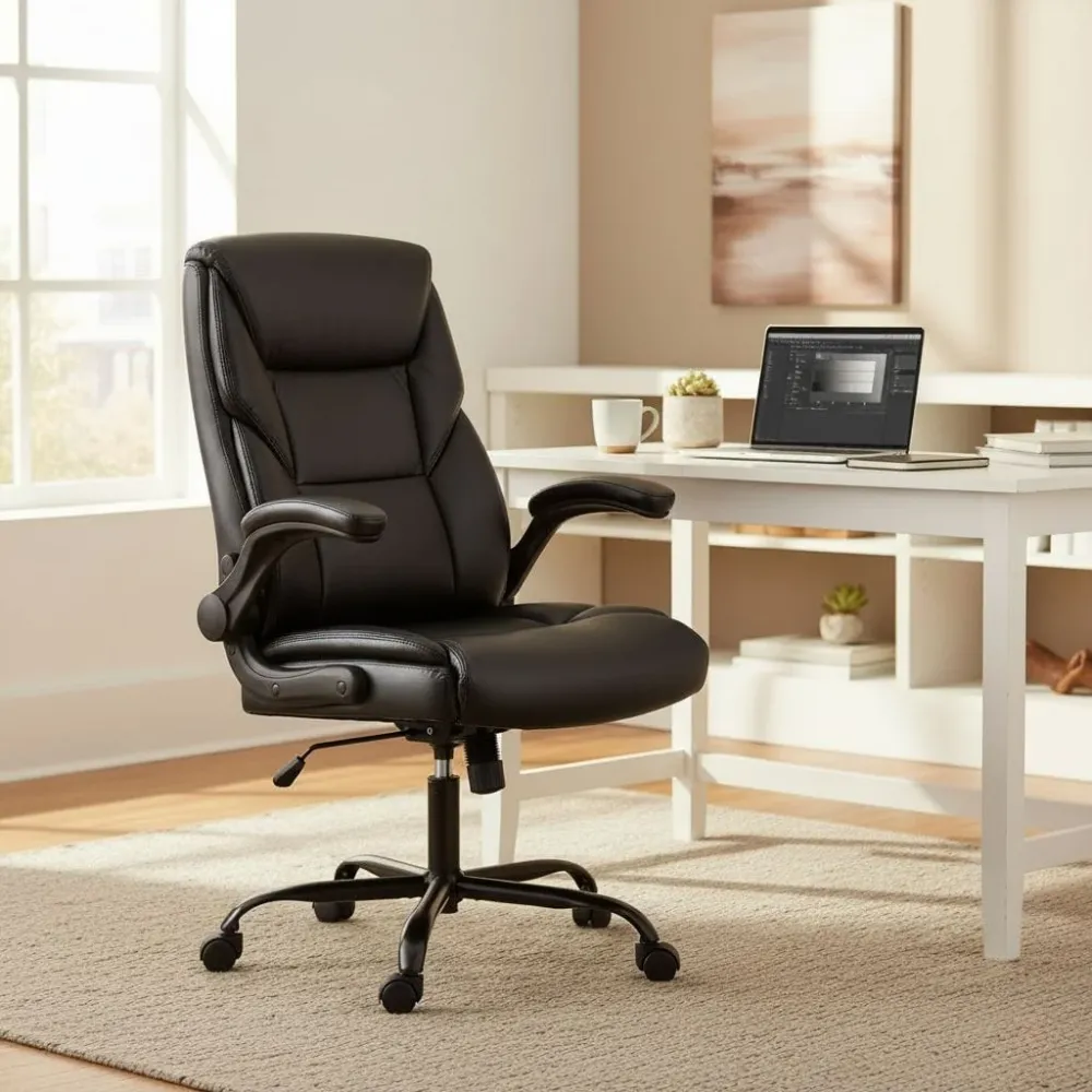 Fauteuil de Bureau Ergonomique Exécutif avec Support Lombaire et Accoudoirs Rembourrés Bureau Cosy