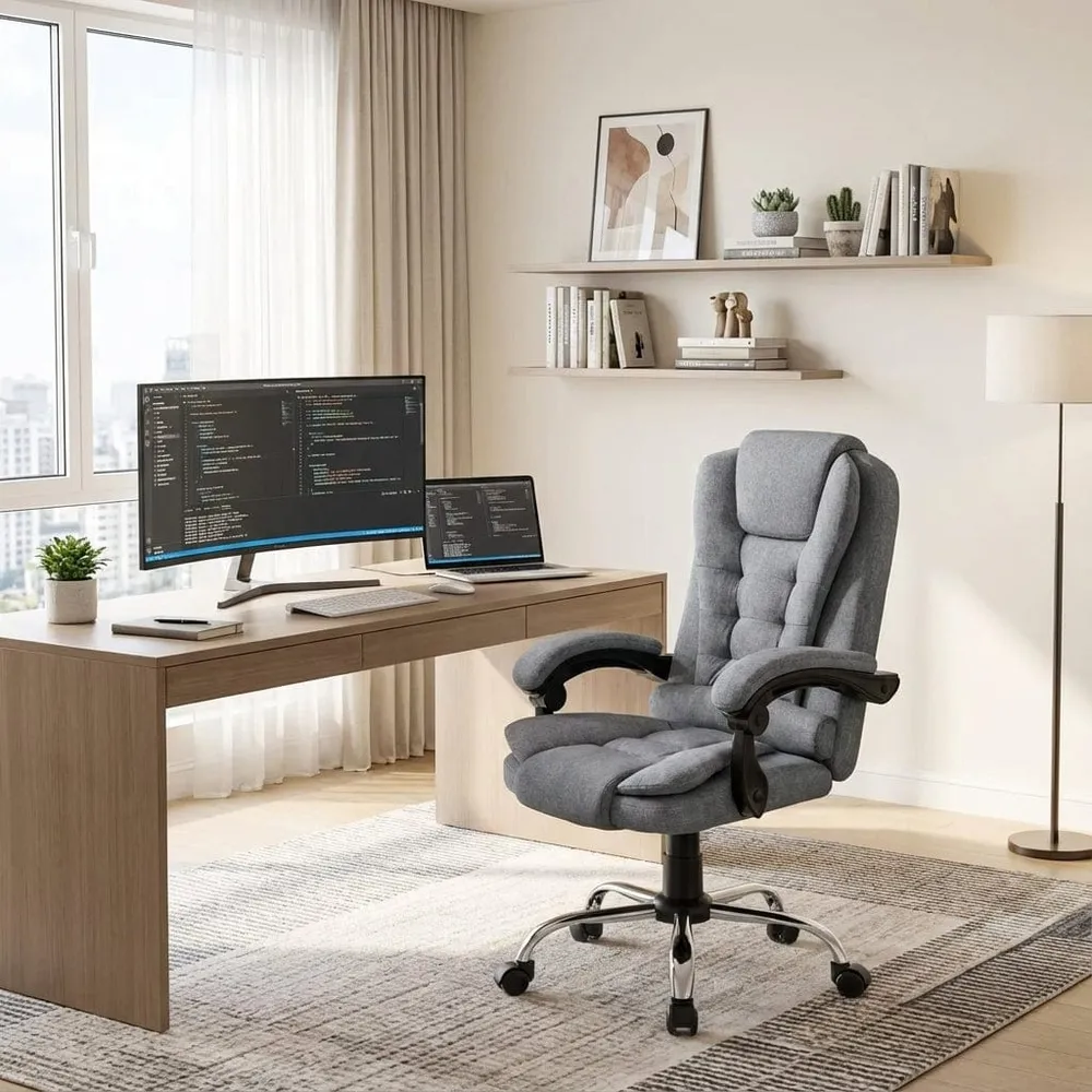Fauteuil de Bureau Exécutif Ergonomique – Confort Absolu & Inclinaison 130° pour un Télétravail sans Douleur Bureau Cosy