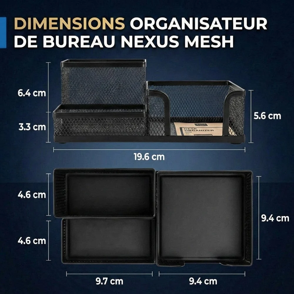 Organisateur de bureau Nexus Mesh : Gain d'espace & Organisation Minimaliste Bureau Cosy