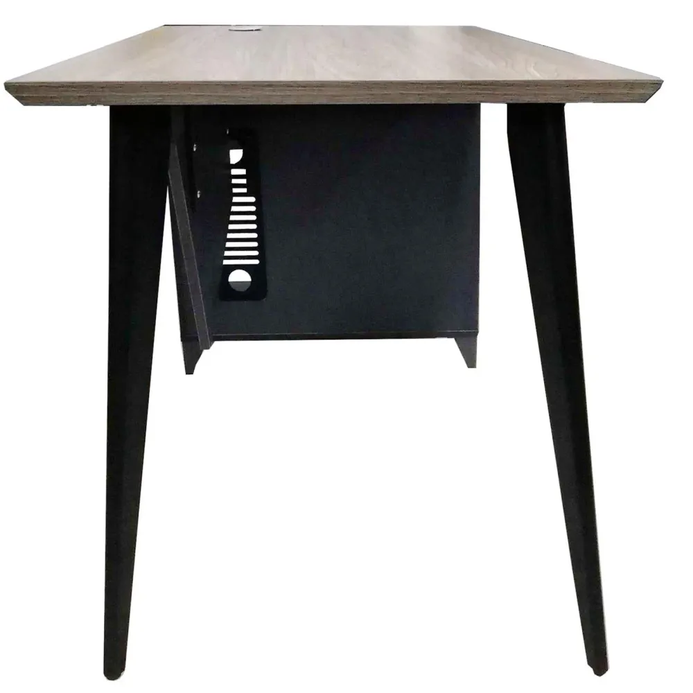 Bureau d'affaires 140 cm pour support PC informatique, table de bureau en bois avec tiroirs
