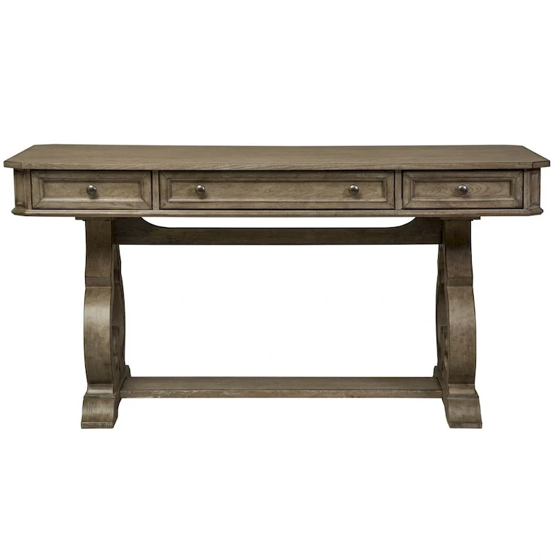 Bureau d'écriture Copper Grove Simply Elegant blanc, marron et taupe chiné