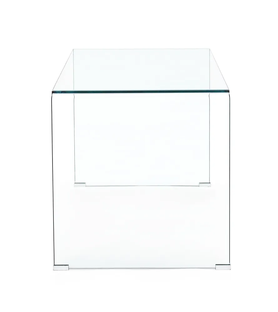 Bureau PC debout "Iride" avec structure en verre transparent 125 x 70 cm pour bureau et chambre