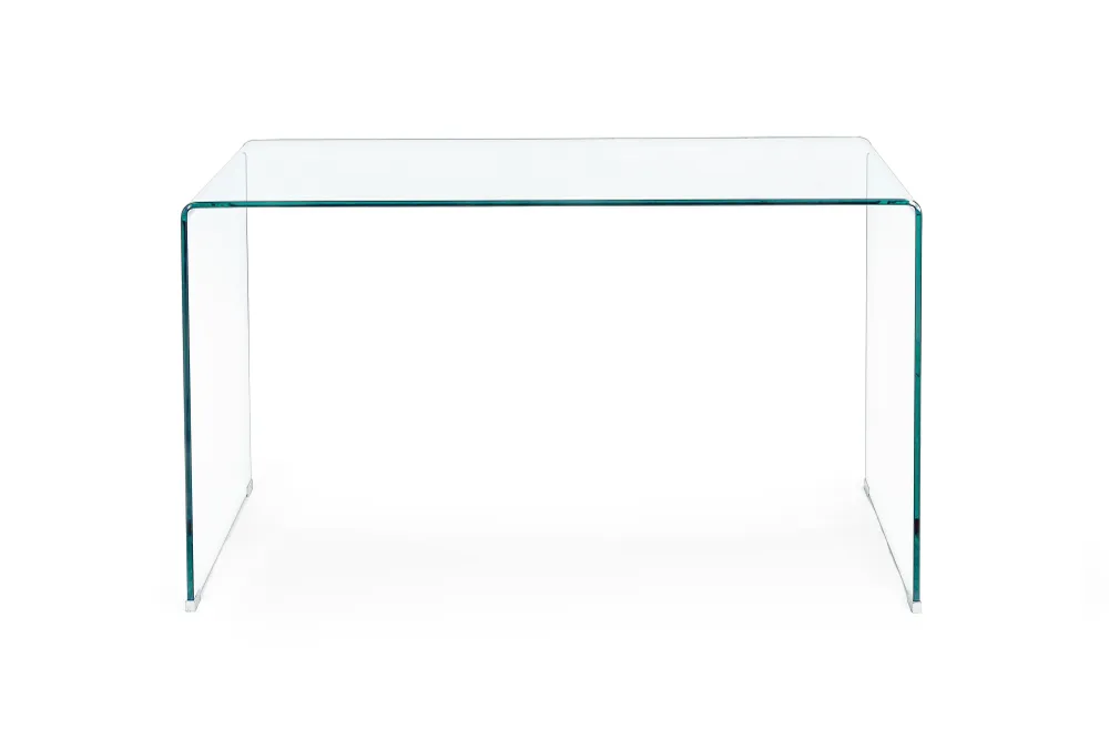 Bureau PC debout "Iride" avec structure en verre transparent 125 x 70 cm pour bureau et chambre
