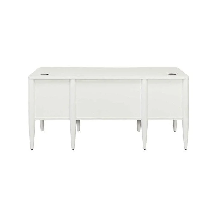Bureau demi-piédestal contemporain, bureau de bureau, bureau d'appoint, blanc