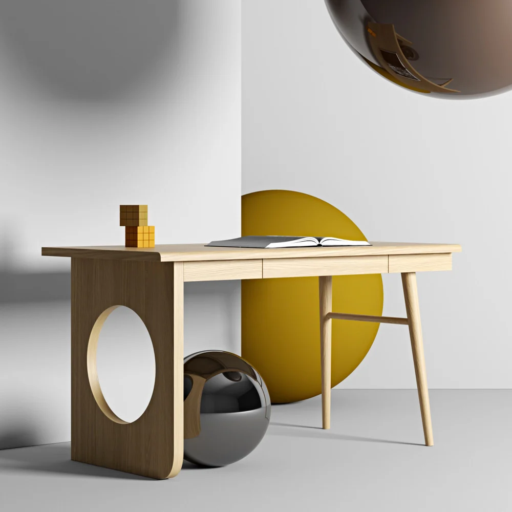 Bureau design en bois 1 tiroir DRAWER