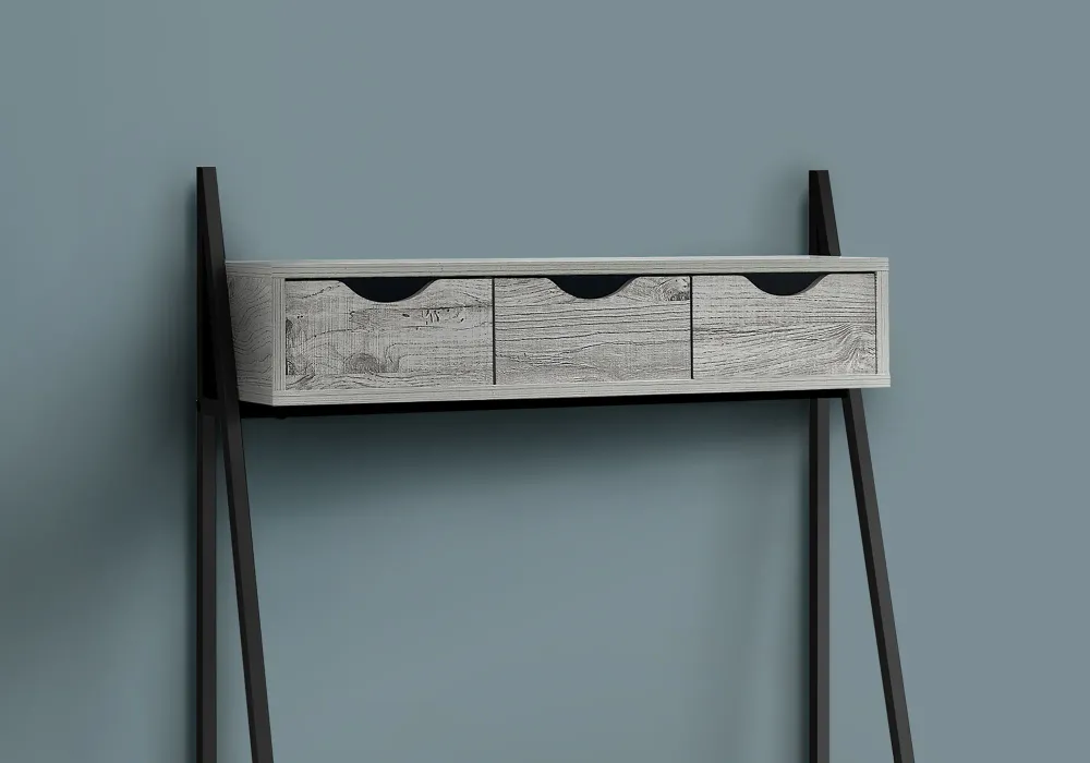 BUREAU D'ORDINATEUR - 32"L / GRIS / METAL NOIR