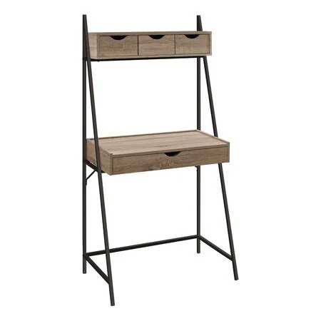 BUREAU D'ORDINATEUR - 32"L / TAUPE FONCE / METAL NOIR