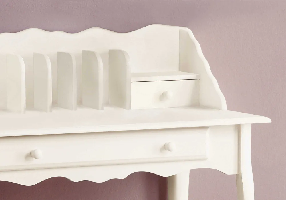 BUREAU D'ORDINATEUR - 36"L / BLANC ANTIQUE TRADITIONNEL ( Meuble Mtl )