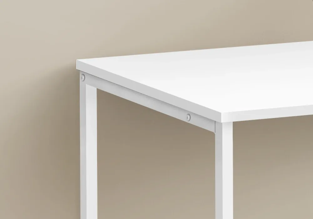 BUREAU D'ORDINATEUR - 40"L / BLANC / MÉTAL BLANC