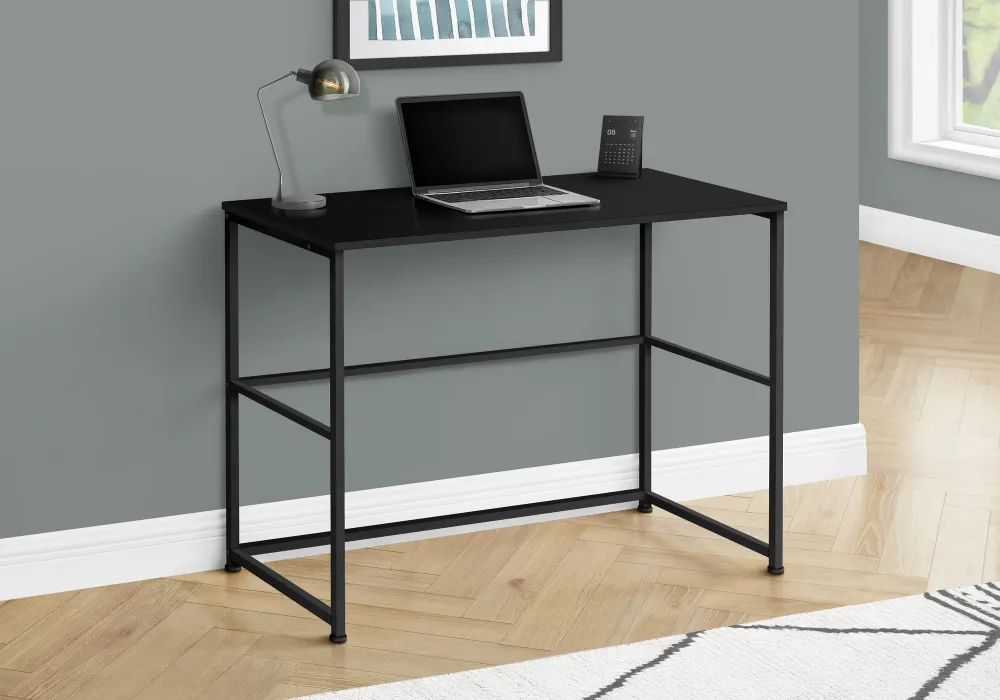 BUREAU D'ORDINATEUR - 40"L / NOIR / MÉTAL NOIR