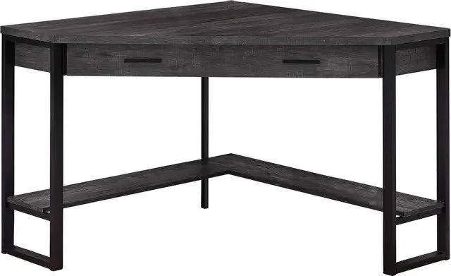 BUREAU D'ORDINATEUR - 42"L / COIN BOIS RÉCUPÉRÉ NOIR