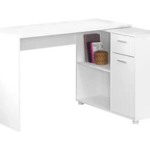 BUREAU D'ORDINATEUR - 46"L / BLANC AVEC ARMOIRE DE RANGEMENT