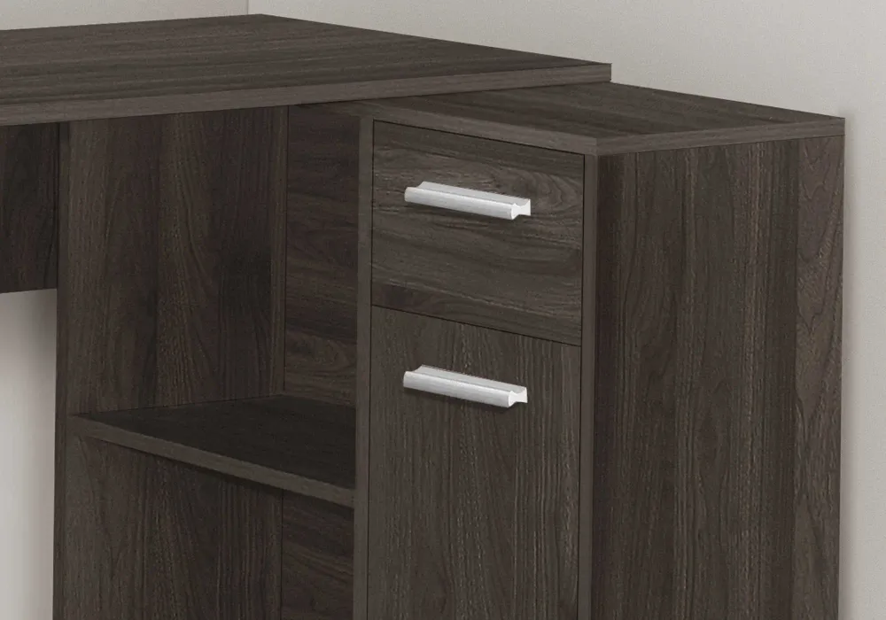 BUREAU D'ORDINATEUR - 46"L / CHÊNE BRUN / ARMOIRE DE RANGEMENT ( Meuble Mtl )