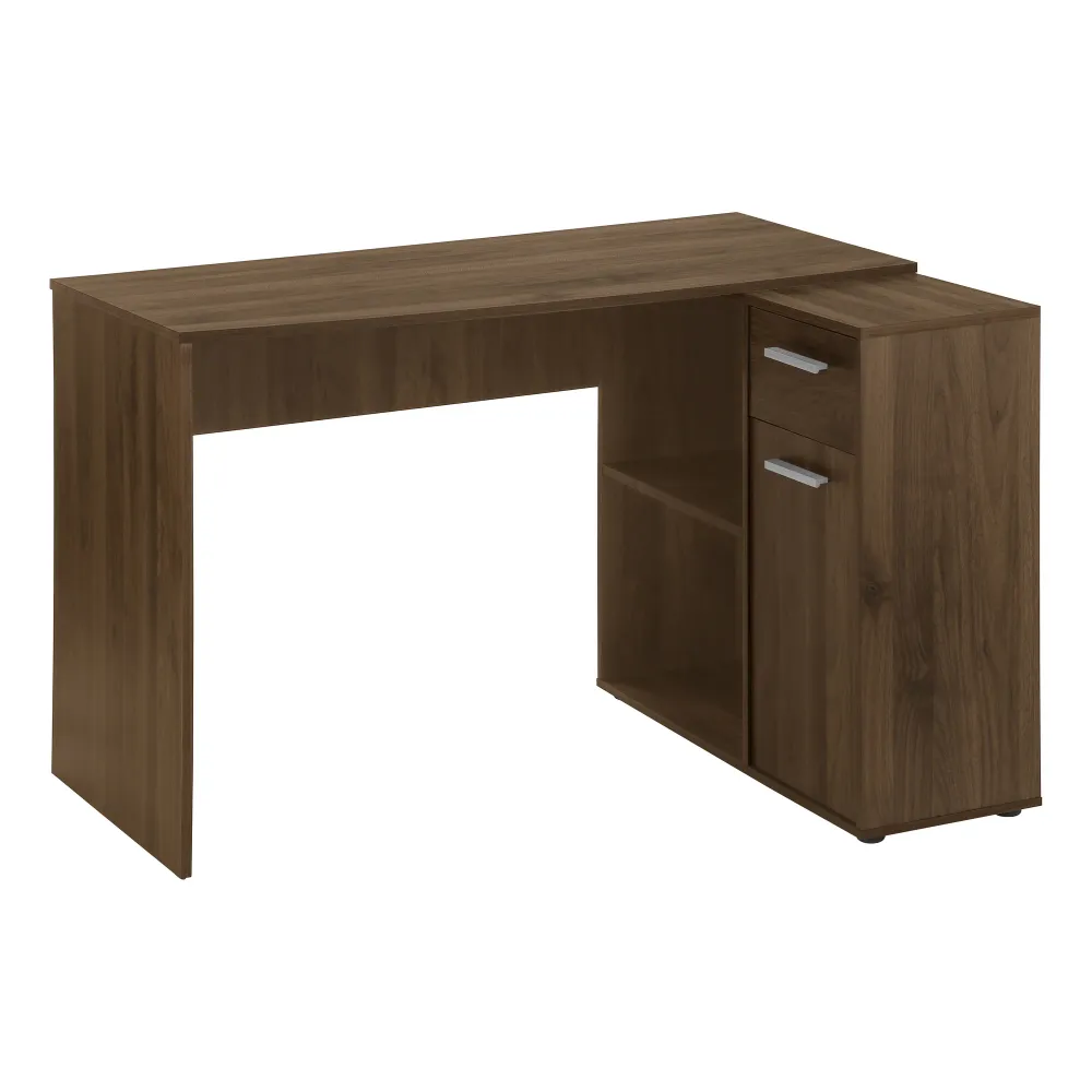 BUREAU D'ORDINATEUR - 46"L / NOYER FONCÉ / ARMOIRE DE RANGEMENT ( Meuble Mtl )