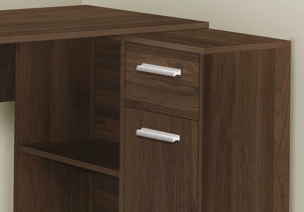 BUREAU D'ORDINATEUR - 46"L / NOYER FONCÉ / ARMOIRE DE RANGEMENT ( Meuble Mtl )