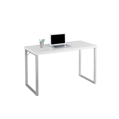 BUREAU D'ORDINATEUR - 48"L / BLANC / METAL ARGENT