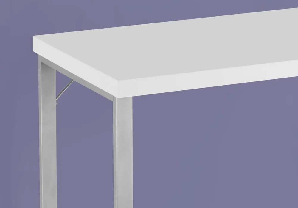 BUREAU D'ORDINATEUR - 48"L / BLANC / METAL ARGENT