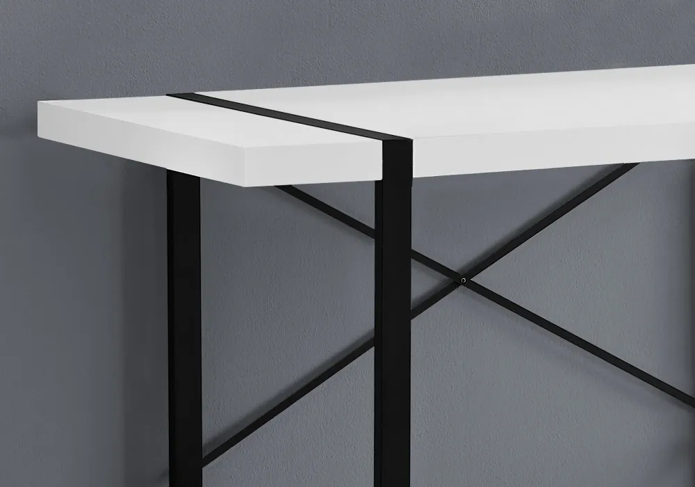 BUREAU D'ORDINATEUR - 48"L / BLANC / METAL NOIR