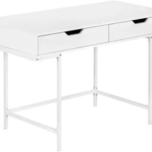 BUREAU D'ORDINATEUR - 48"L / BLANC / MÉTAL BLANC