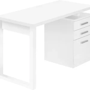 BUREAU D'ORDINATEUR - 48"L / BLANC ORIENTATION GAUCHE OU DROITE