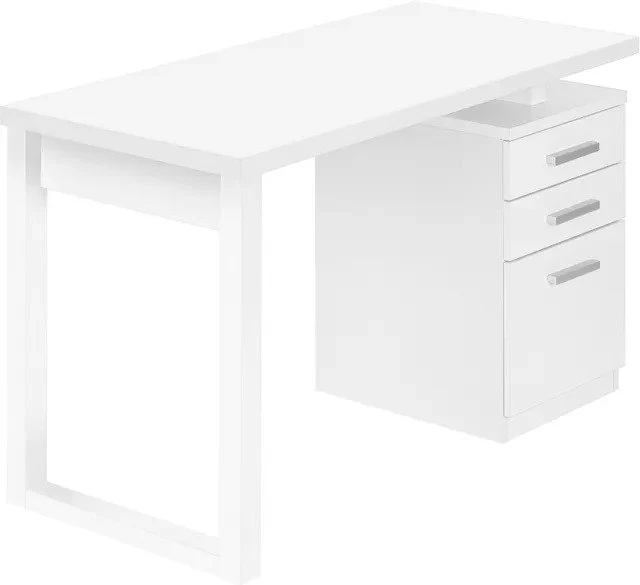 BUREAU D'ORDINATEUR - 48"L / BLANC ORIENTATION GAUCHE OU DROITE