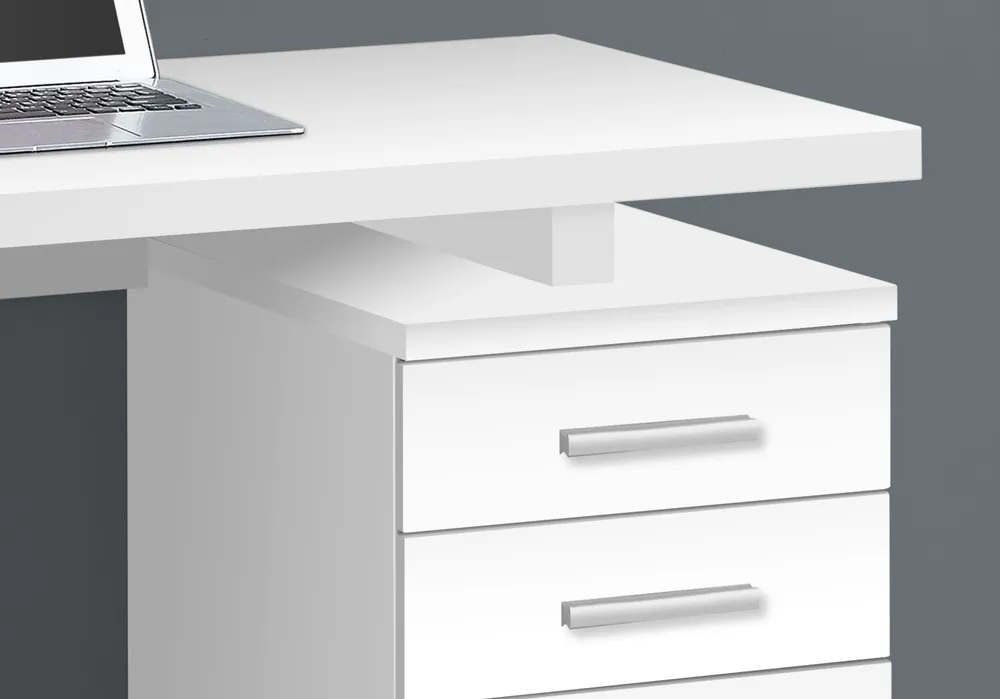 BUREAU D'ORDINATEUR - 48"L / BLANC ORIENTATION GAUCHE OU DROITE