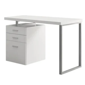 BUREAU D'ORDINATEUR - 48"L / BLANC ORIENTATION GAUCHE OU DROITE