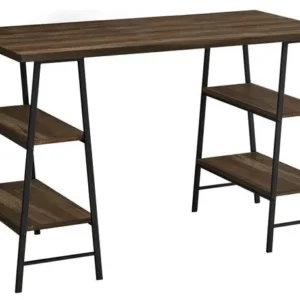 BUREAU D'ORDINATEUR - 48"L / BOIS DE RÉCUPÉRATION BRUN / MÉTAL NOIR