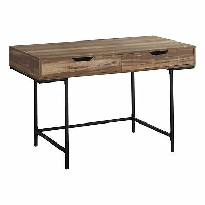 BUREAU D'ORDINATEUR - 48"L / BOIS DE RÉCUPÉRATION BRUN / MÉTAL NOIR