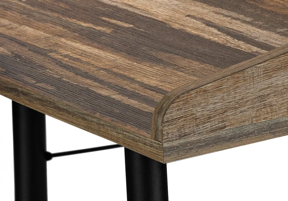 BUREAU D'ORDINATEUR - 48"L / BOIS DE RÉCUPÉRATION BRUN / MÉTAL NOIR Meuble Mtl )