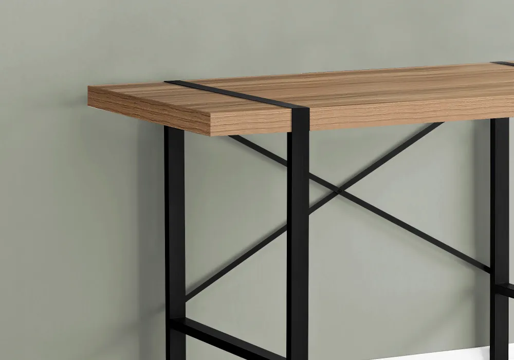 BUREAU D'ORDINATEUR - 48"L / BOIS DE RÉCUPÉRATION LÉGER / MÉTAL NOIR