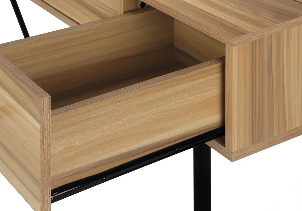 BUREAU D'ORDINATEUR - 48"L / BOIS DE RÉCUPÉRATION LÉGER / MÉTAL NOIR ( Meuble Mtl )