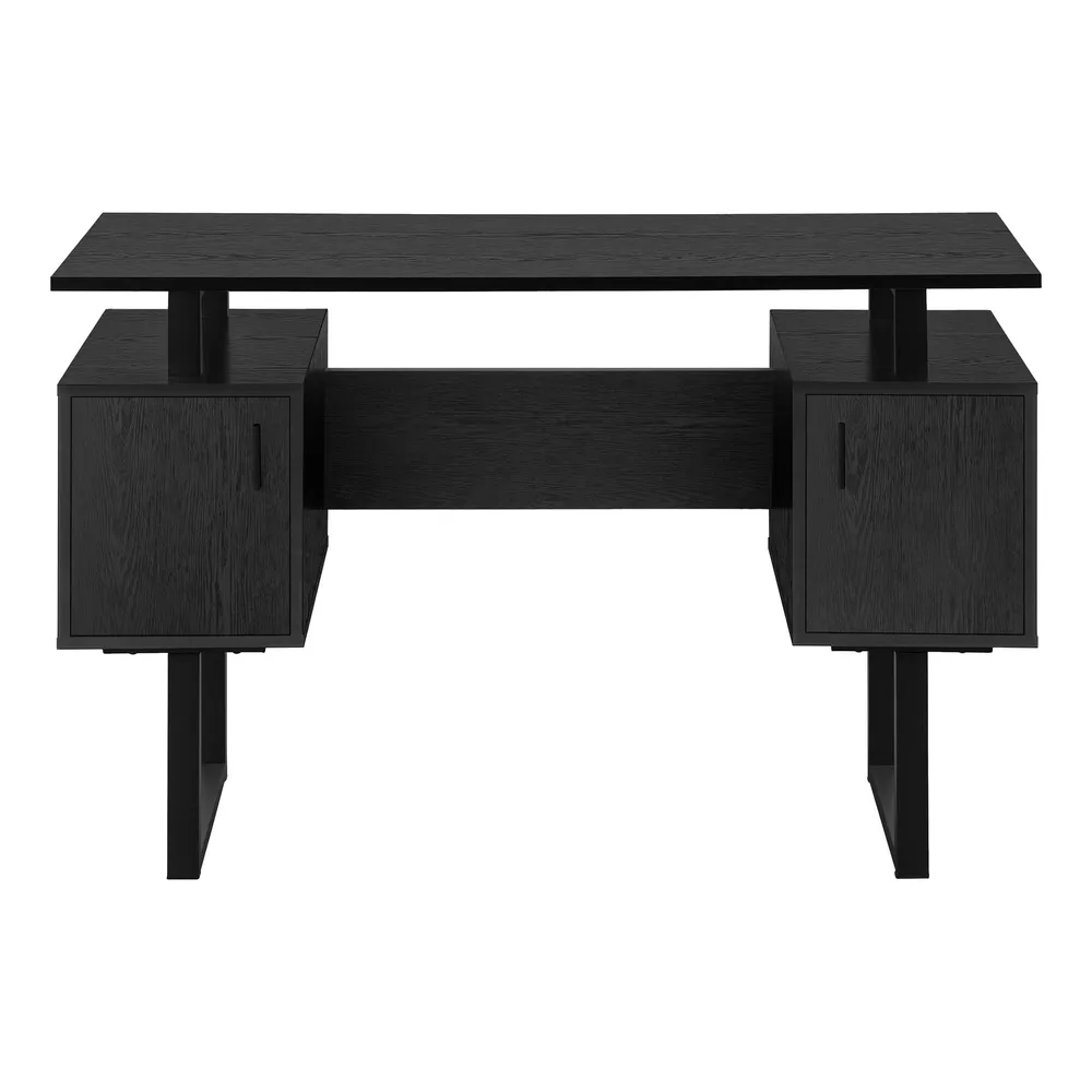 BUREAU D'ORDINATEUR - 48"L / CHÊNE NOIR / MÉTAL NOIR