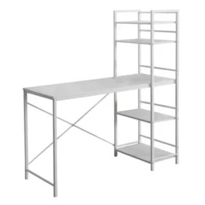 BUREAU D'ORDINATEUR - 48"L / DESSUS BLANC / MÉTAL BLANC