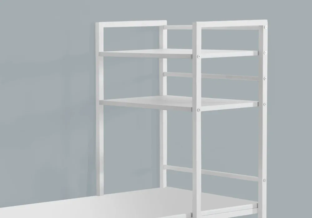 BUREAU D'ORDINATEUR - 48"L / DESSUS BLANC / MÉTAL BLANC
