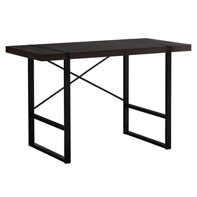 BUREAU D'ORDINATEUR - 48"L / ESPRESSO / METAL NOIR