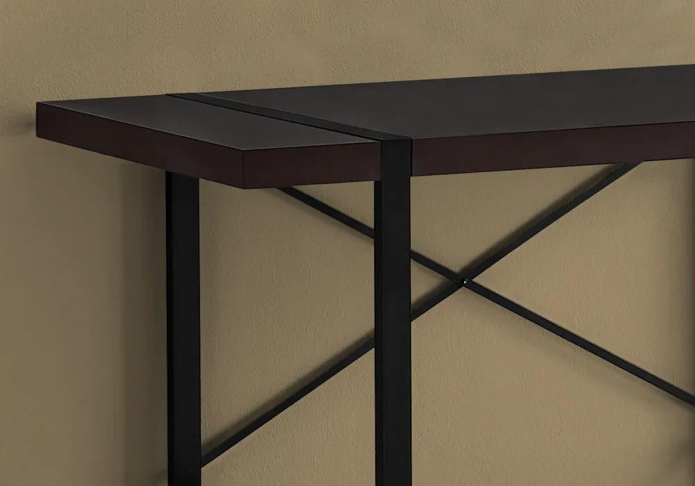 BUREAU D'ORDINATEUR - 48"L / ESPRESSO / METAL NOIR
