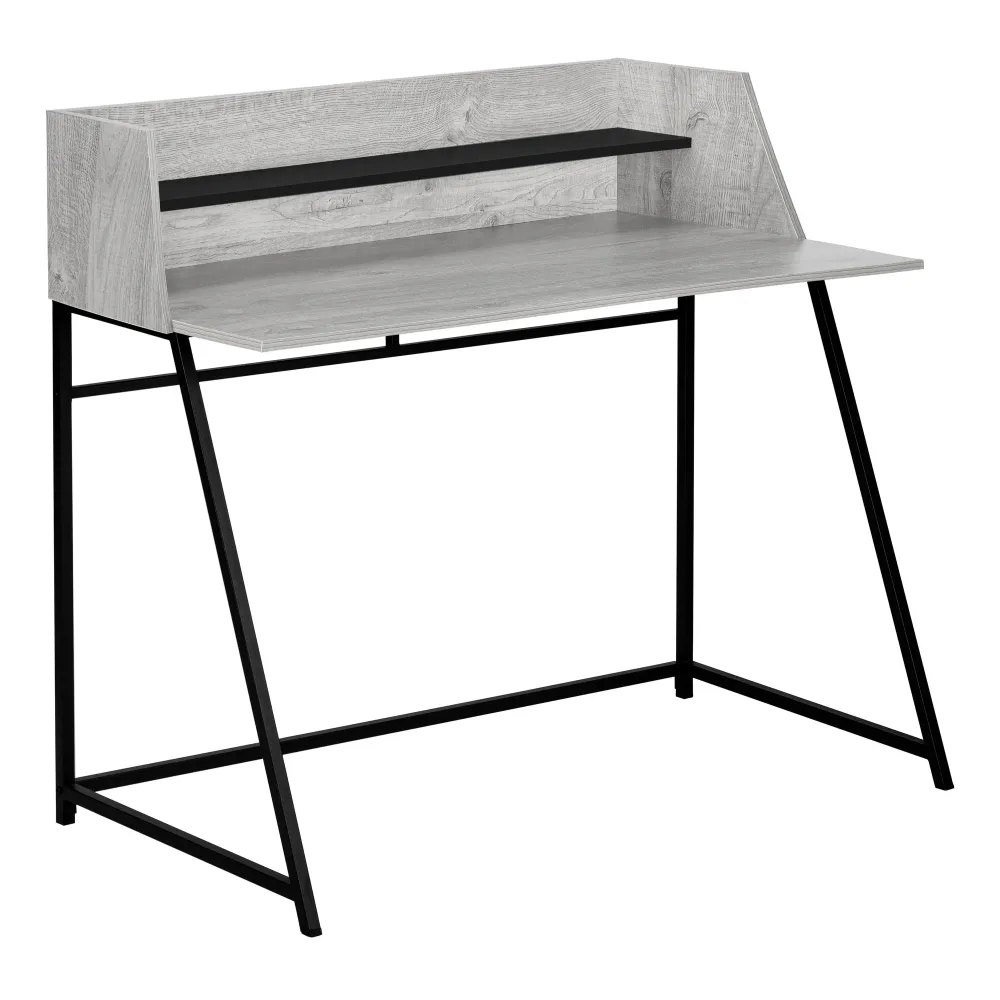 BUREAU D'ORDINATEUR - 48"L / GRIS / METAL NOIR ( Meuble Mtl )