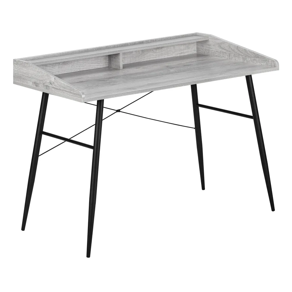 BUREAU D'ORDINATEUR - 48"L / GRIS / METAL NOIR ( Meuble Mtl )