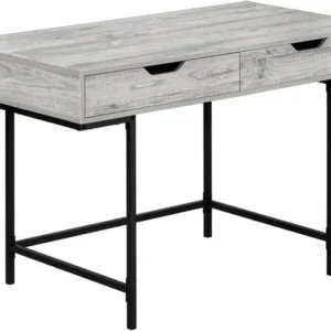 BUREAU D'ORDINATEUR - 48"L / GRIS / METAL NOIR