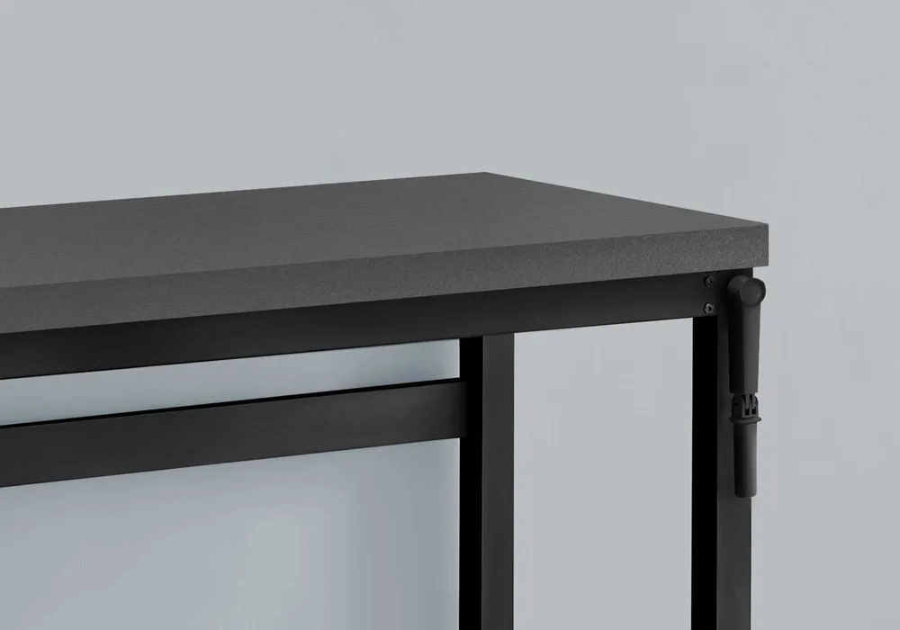 BUREAU D'ORDINATEUR - 48"L / GRIS MODERNE / HAUTEUR AJUSTABLE/ NOIR