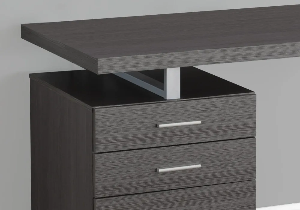 BUREAU D'ORDINATEUR - 48"L / GRIS ORIENTATION GAUCHE OU DROITE