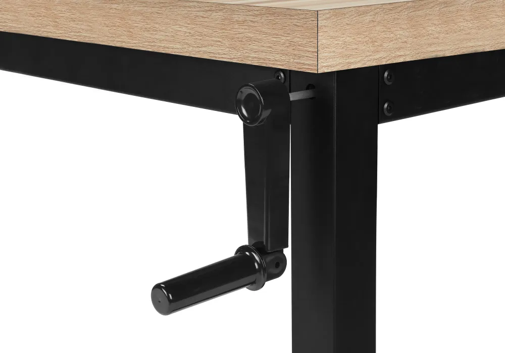 BUREAU D'ORDINATEUR - 48"L / NATUREL / HAUTEUR AJUSTABLE / METAL NOIR ( Meuble Mtl )