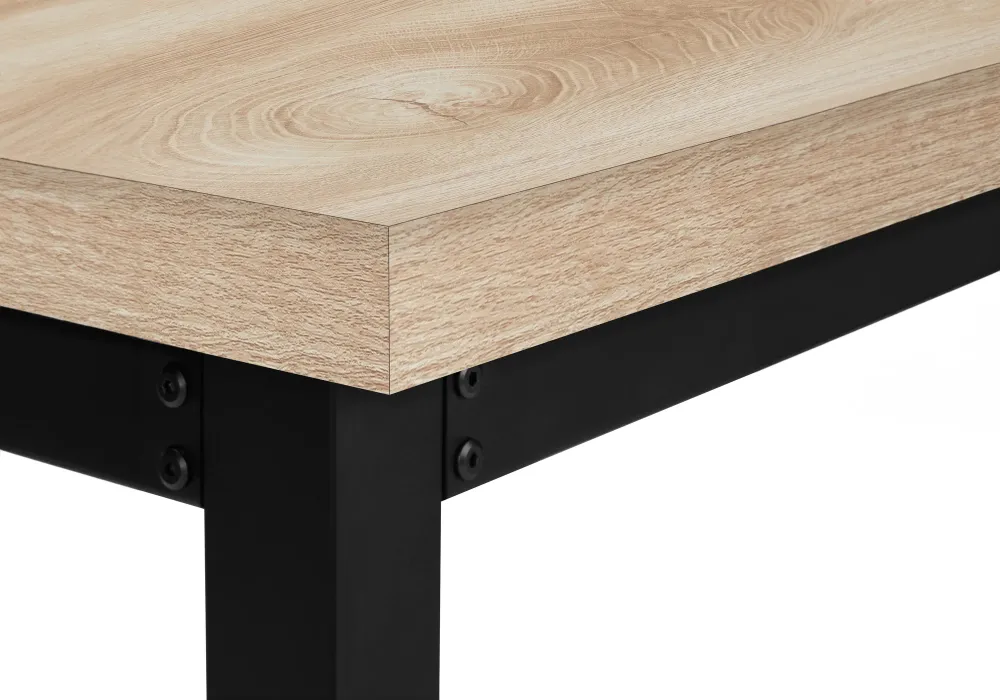 BUREAU D'ORDINATEUR - 48"L / NATUREL / HAUTEUR AJUSTABLE / METAL NOIR ( Meuble Mtl )