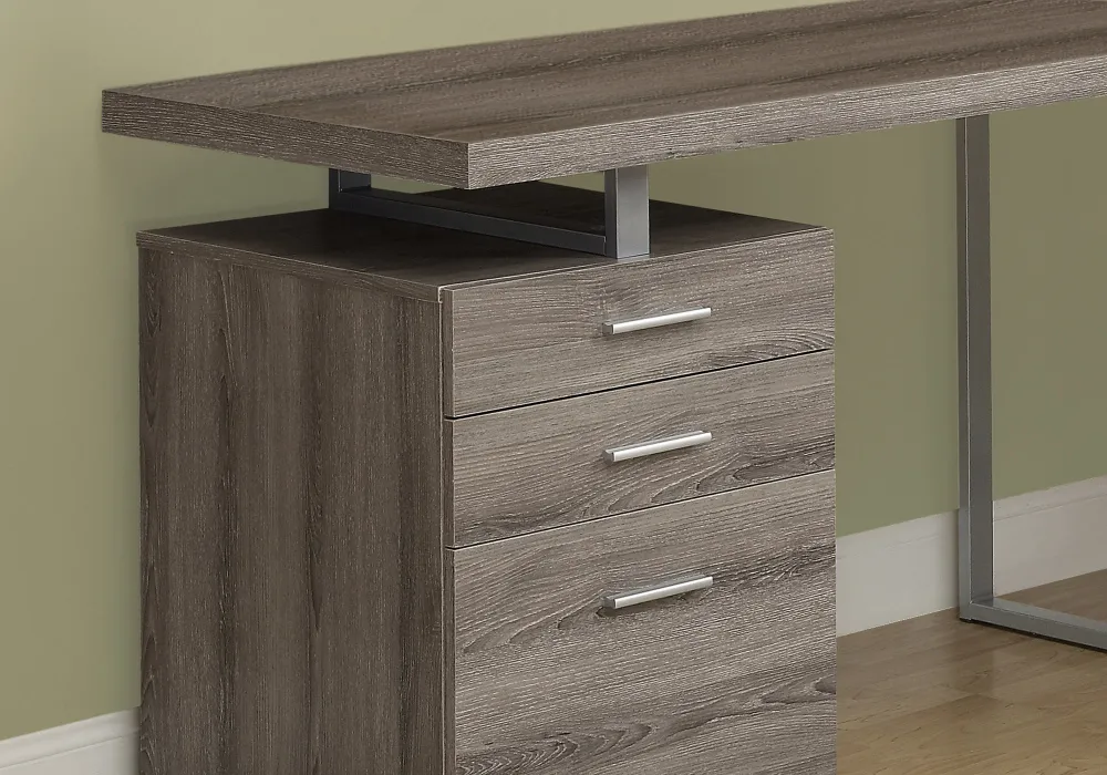 BUREAU D'ORDINATEUR - 48"L / TAUPE FONCÉ ORIENTATION GAUCHE OU DROITE