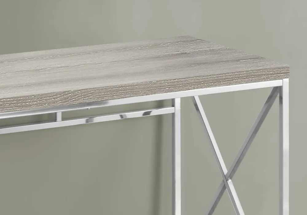 BUREAU D'ORDINATEUR - 48"L / TAUPE FONCE / METAL CHROME