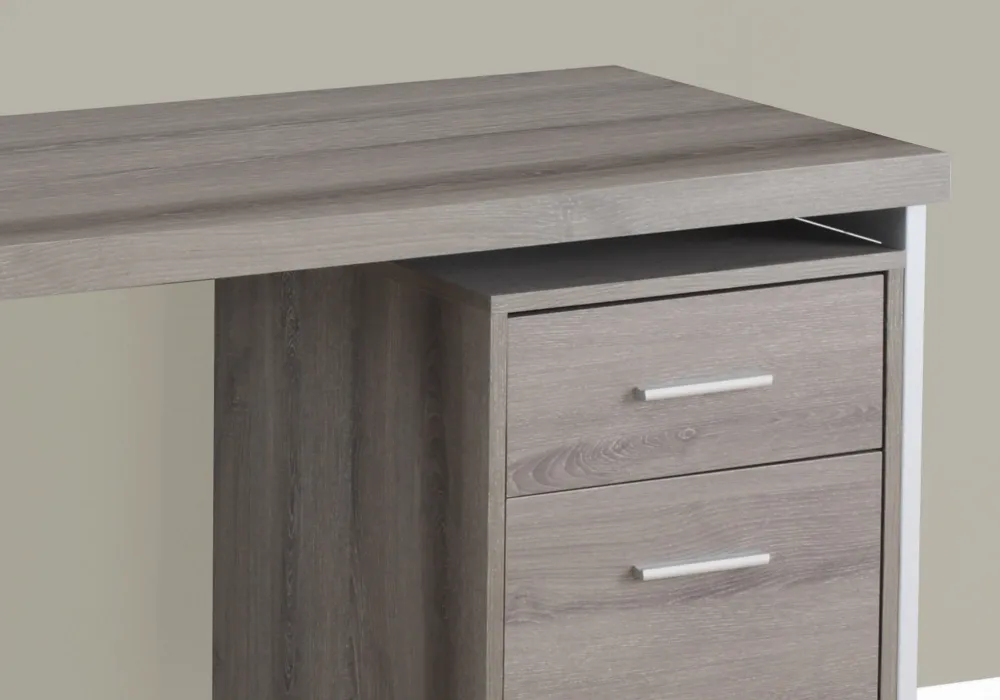 BUREAU D'ORDINATEUR - 48"L / TAUPE FONCE / METAL ARGENT